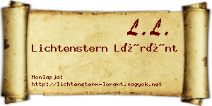 Lichtenstern Lóránt névjegykártya