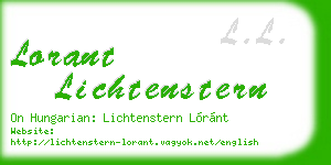 lorant lichtenstern business card