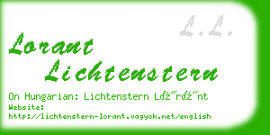 lorant lichtenstern business card